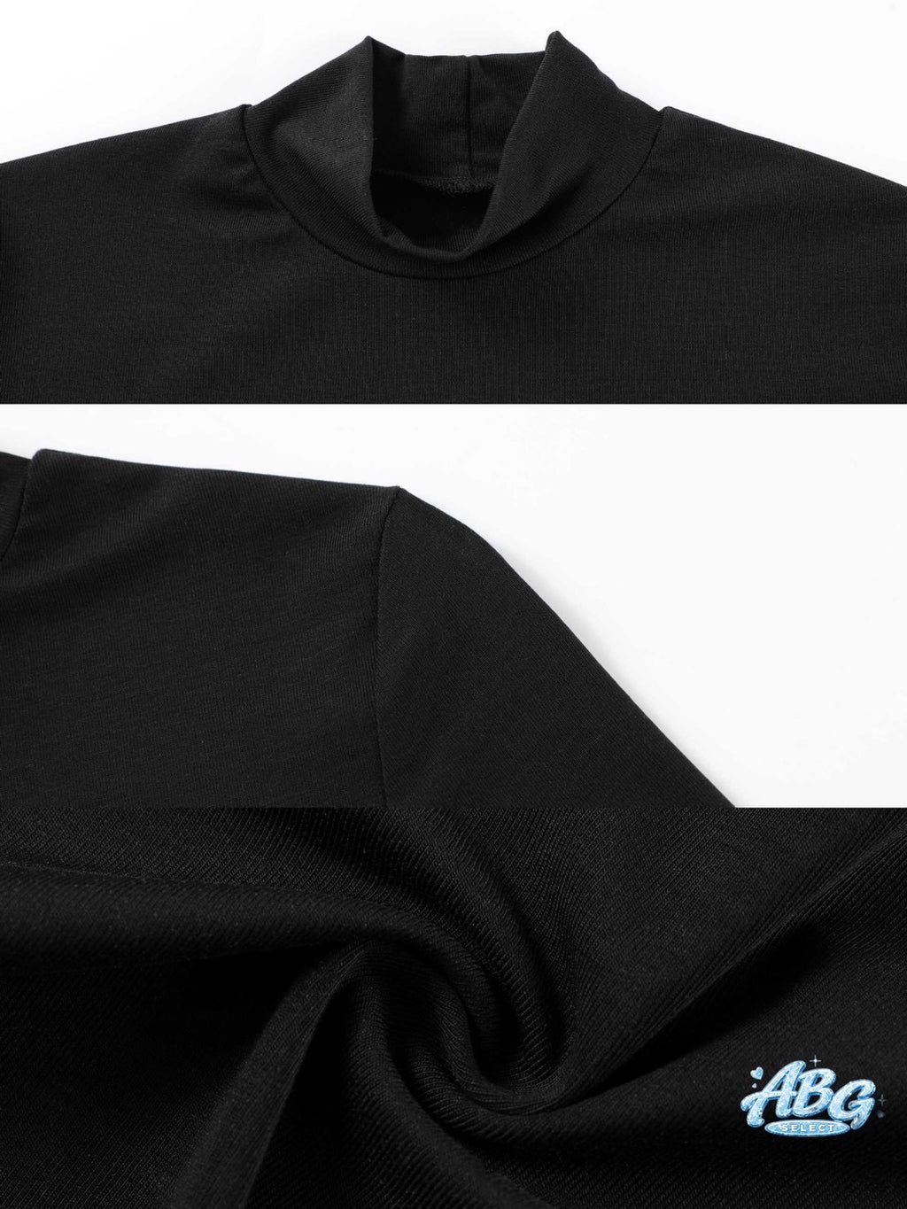 Soft girl mock neck top ☆ 微高領天絲五分袖
