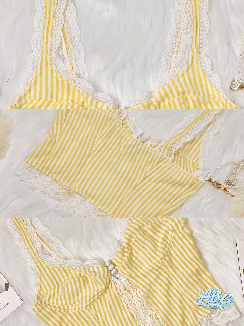 Lace vintage top ☆ 拼接花邊復古背心
