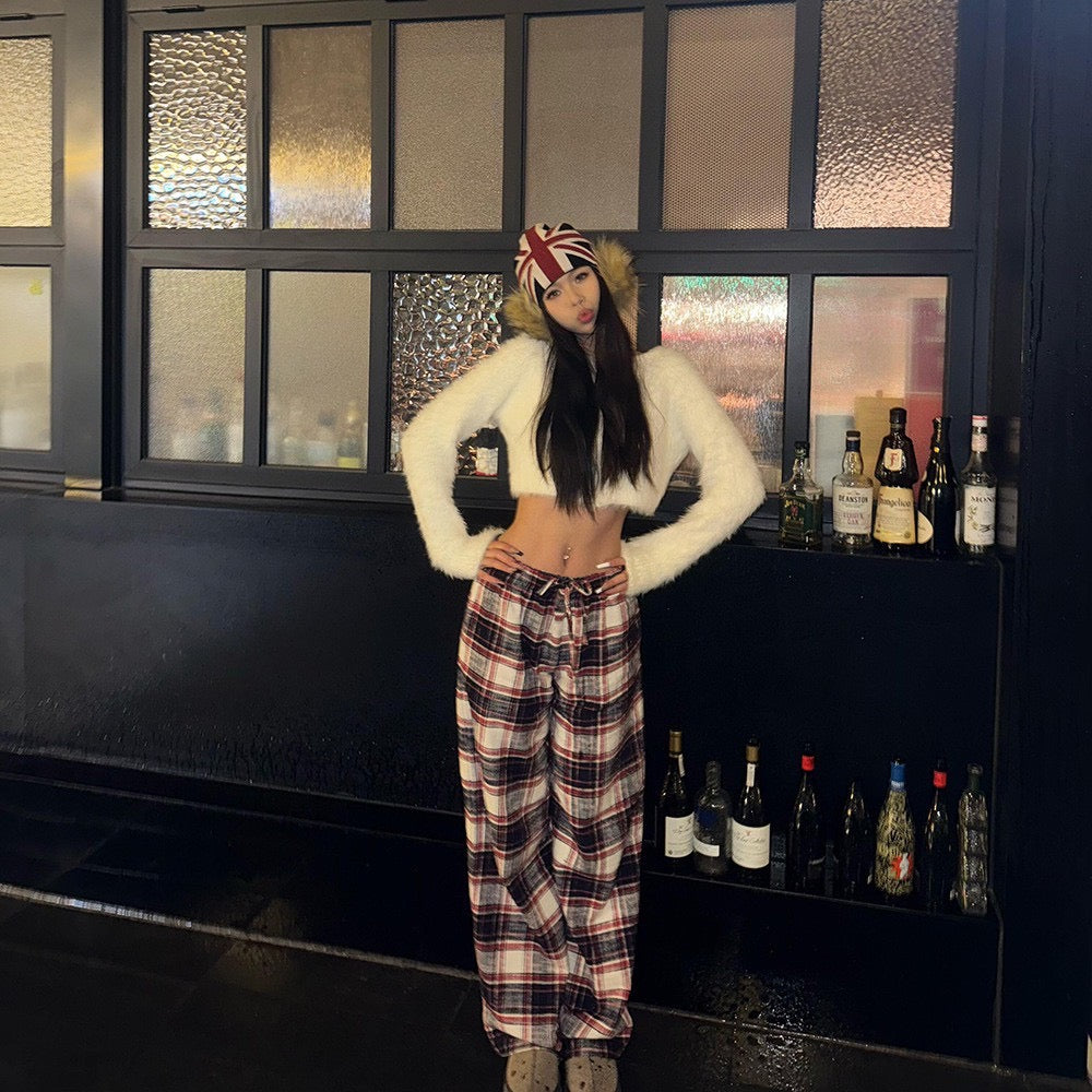 Soft plaid lounge pants ☆ 慵懶辣妹格子褲