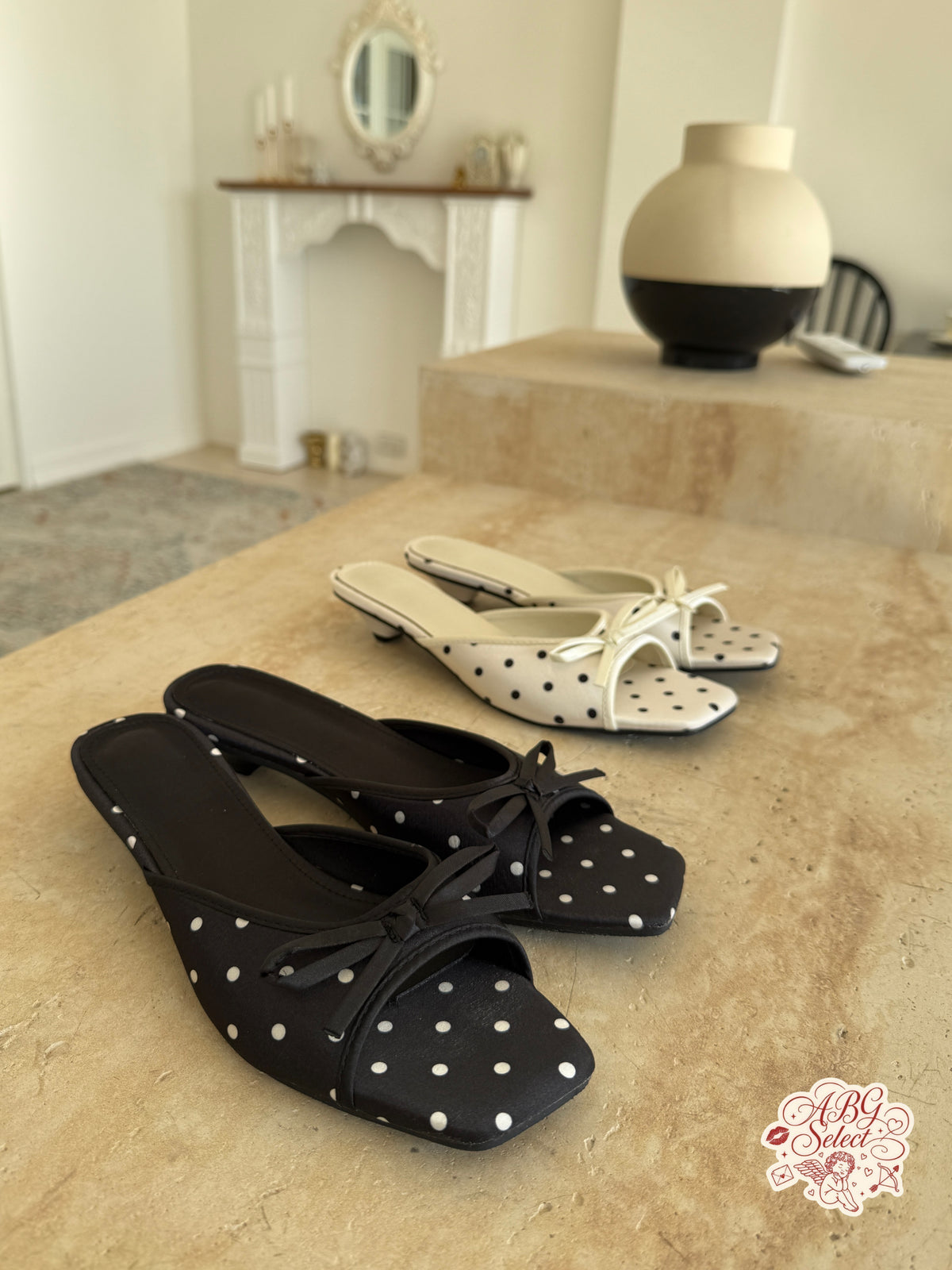 POLKA BOW LOW HEELS ☆ 波點低跟鞋