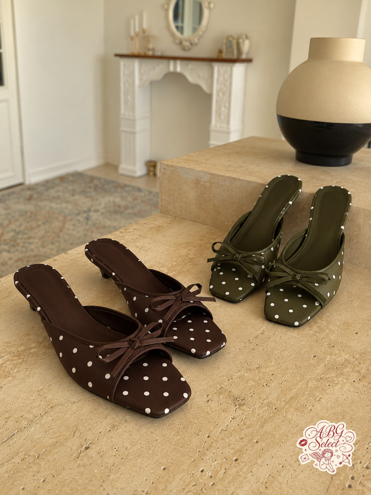 POLKA BOW LOW HEELS ☆ 波點低跟鞋